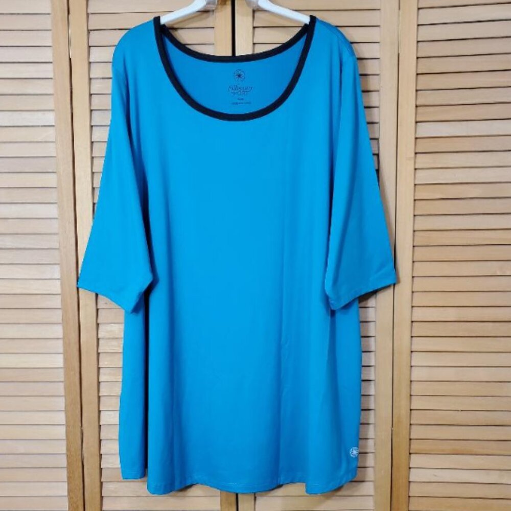 Fullbeauty Sport Short Sleeve Activewear Top With Contrast Trim 2X (26/28)